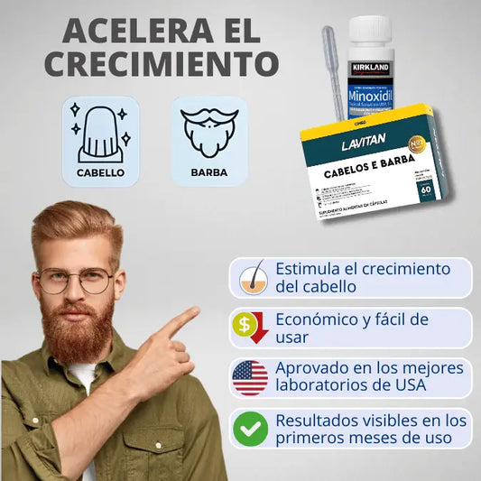 Minoxidil + Lavitan | Para cabello y barba
