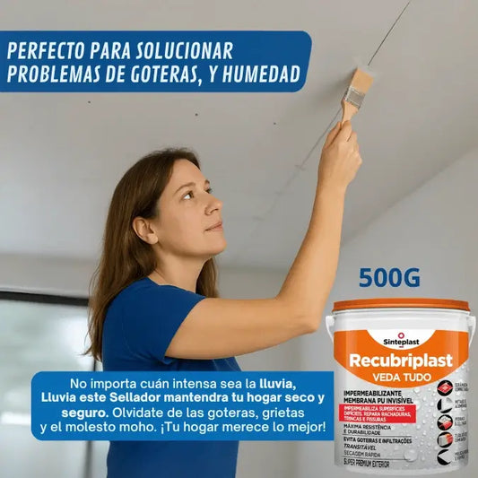 Sellador Impermeable Transparente contra infiltración, moho y humedad - 500g