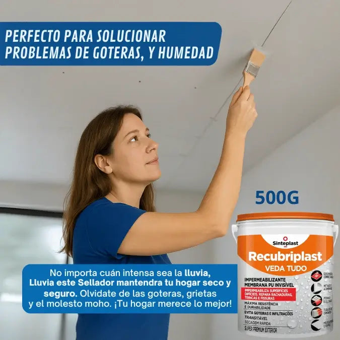 Sellador Impermeable Transparente contra infiltración, moho y humedad - 500g