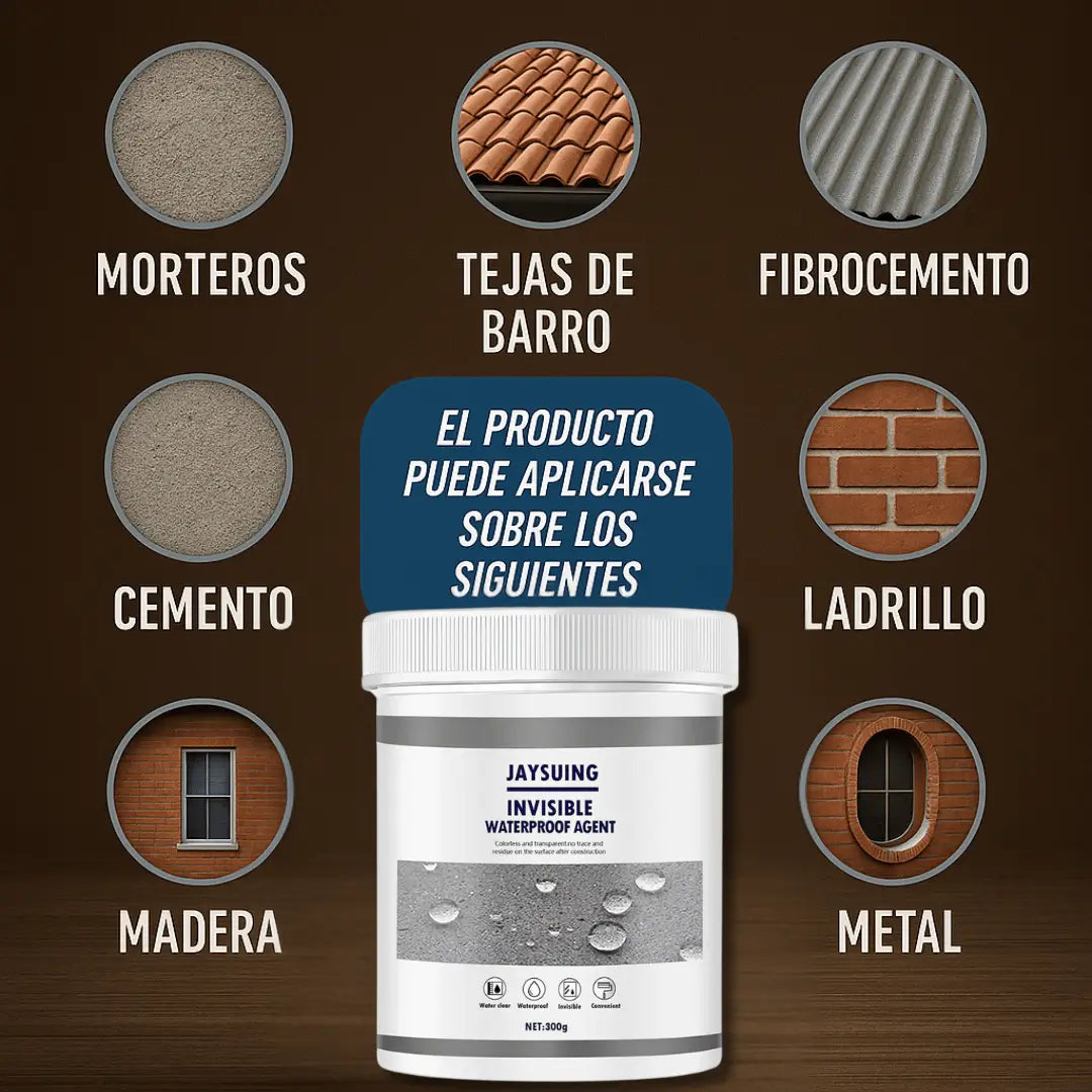Sellador Impermeable Transparente contra infiltración, moho y humedad -  300g