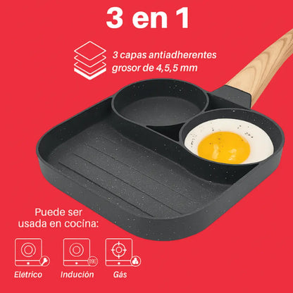Sartén 3 en 1 antiadherente
